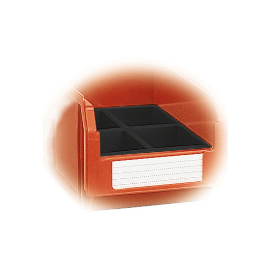 Cassetta divisorio in ECOGREEN a 4 scomparti per contenitori Compact misura 2 - Dim. 125x205x60