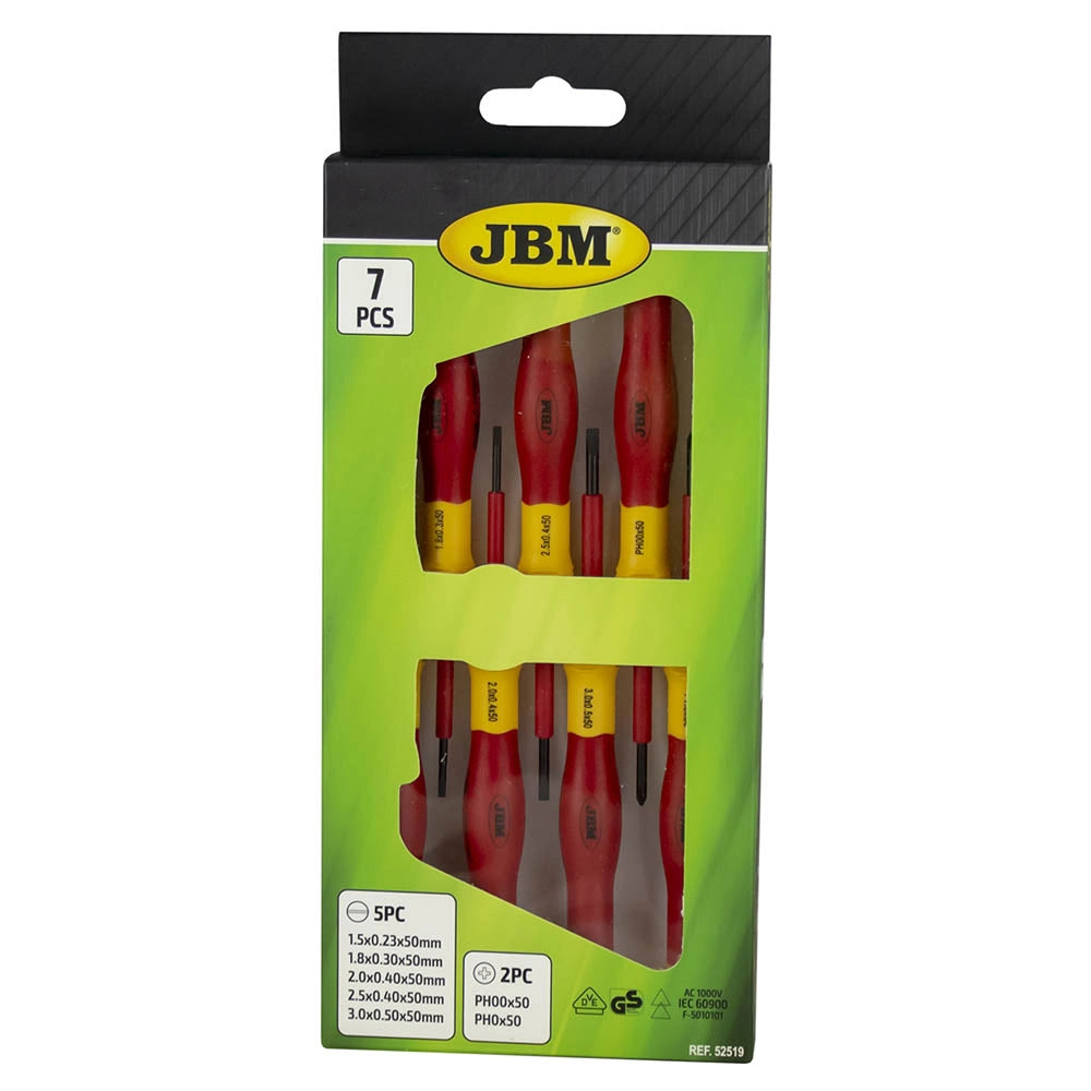 Set di 7 cacciavite elettricamente isolato 1.000v