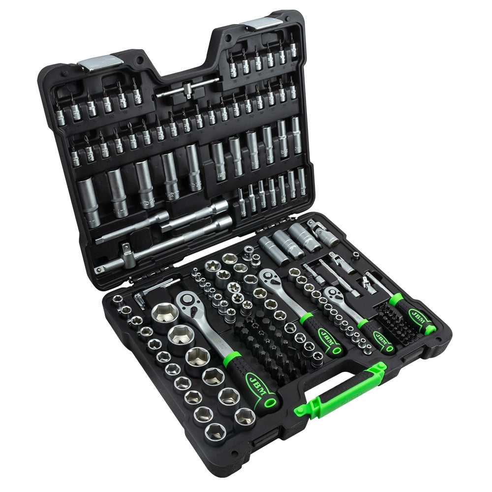 Valigetta portautensili da 179 pezzi con bussole esagonali satinate