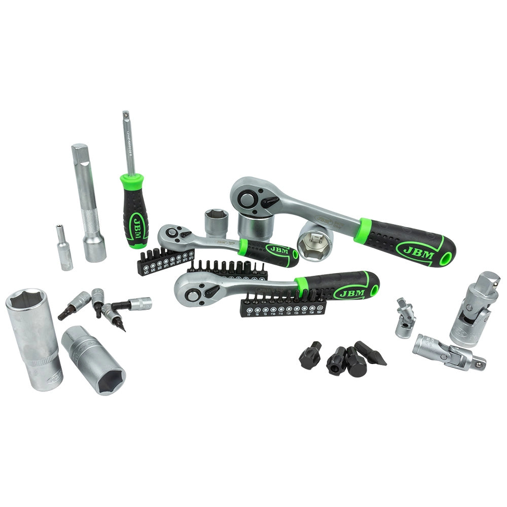 Valigetta portautensili da 179 pezzi con bussole esagonali satinate