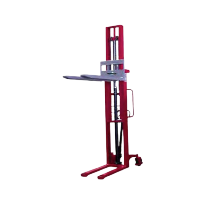 Manual lift with adjustable forks