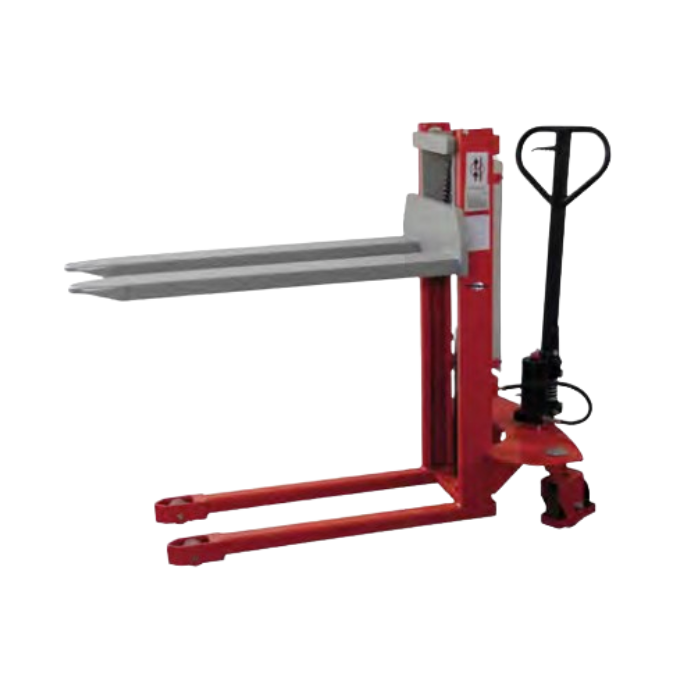 Elevatore manuale con forche regolabili