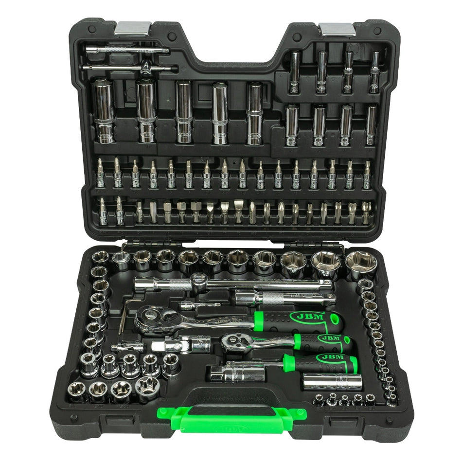 Tool case with 108 pcs polygon sockets - chrome finish