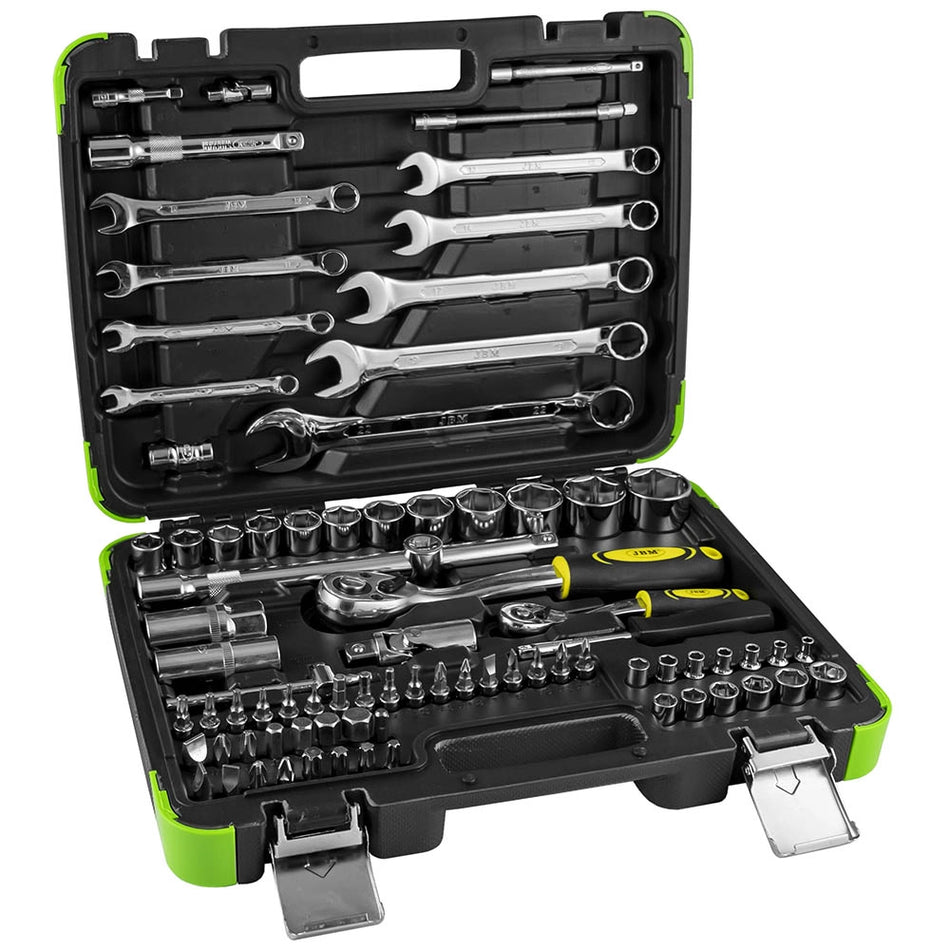 Tool case 82 pieces hex sockets - chrome finish