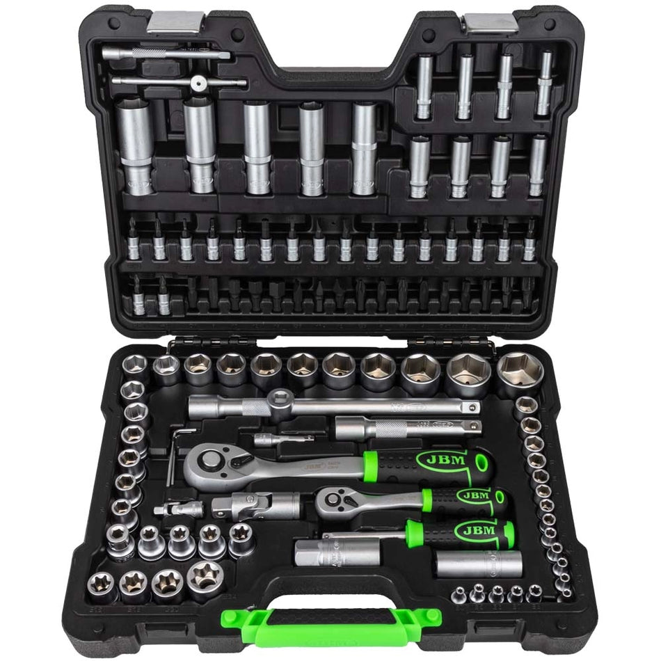 108-piece tool case with satin hex sockets