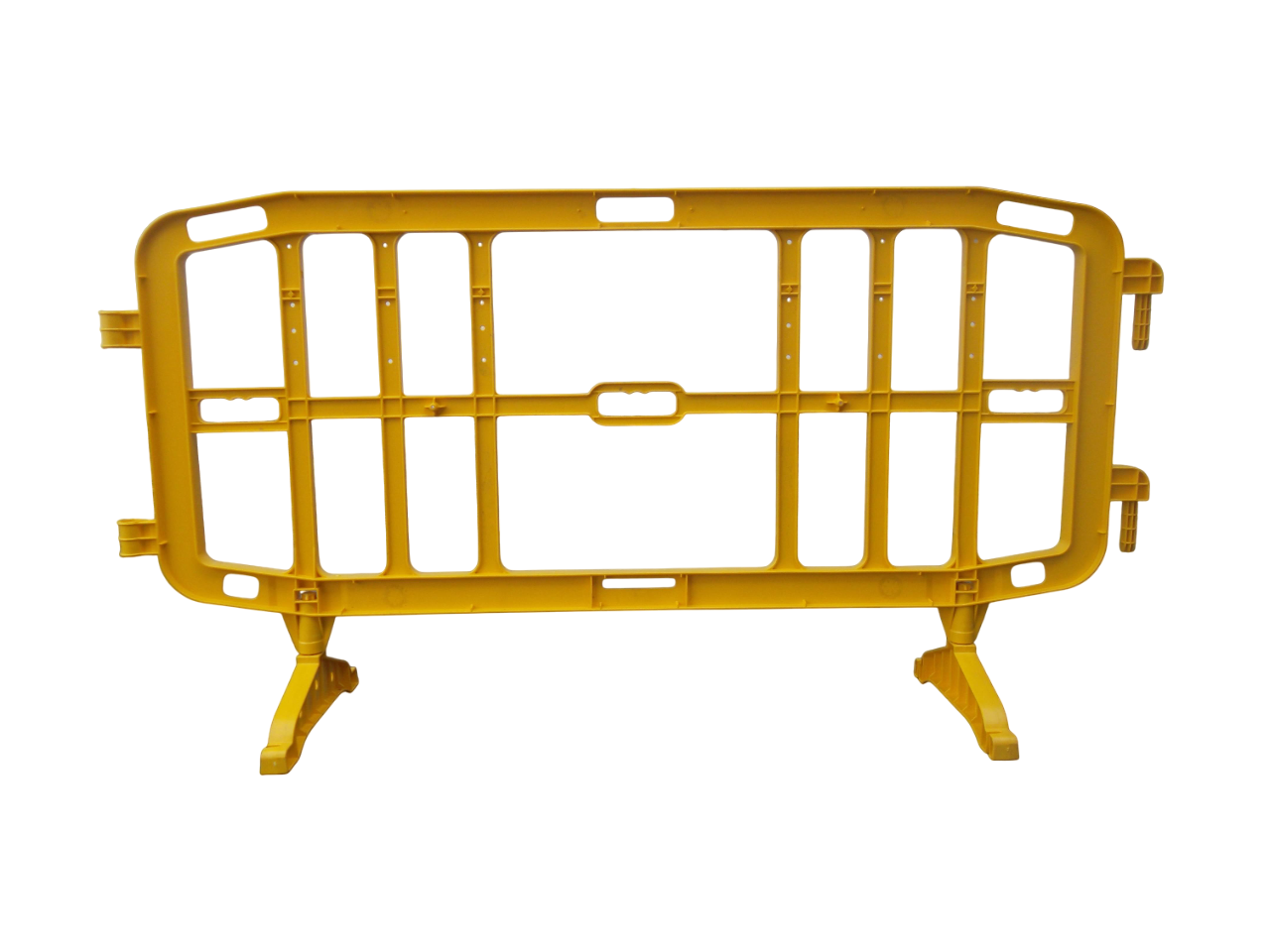 Barrière routière en plastique avec 2 pieds pivotants - jaune