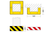 Separatore base pilastri - 260 x 520 x 260 x 200h mm