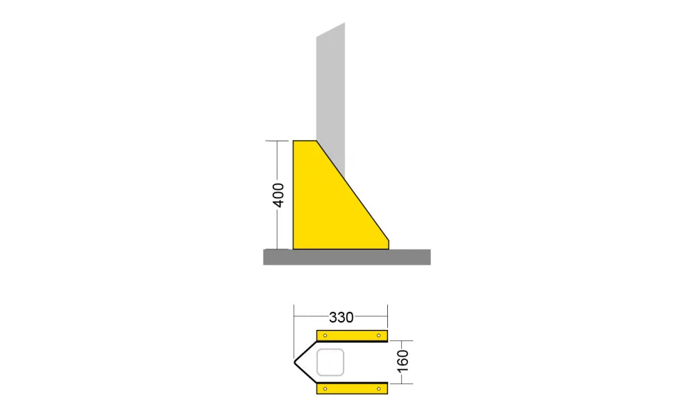 Protezione montante scaffale - 330 x 400h mm