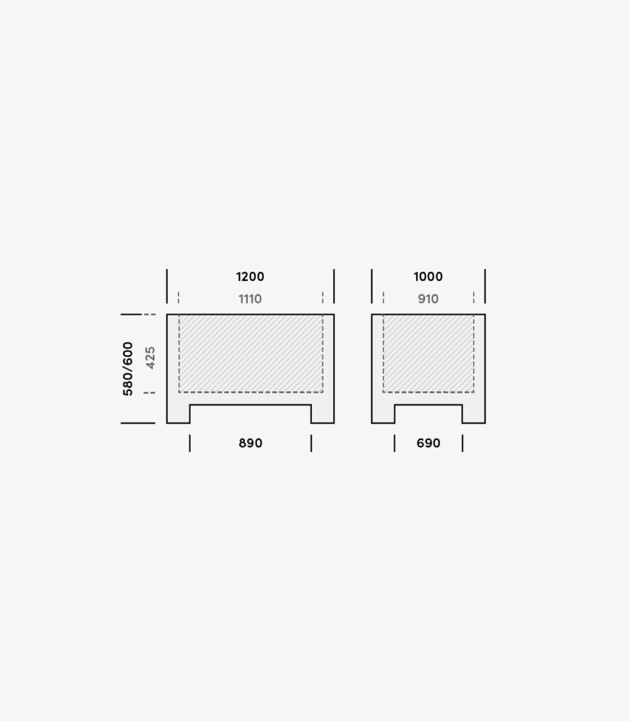 Contenitore Industrialbox modello 1092C - Dim. 1200x1000x580 mm