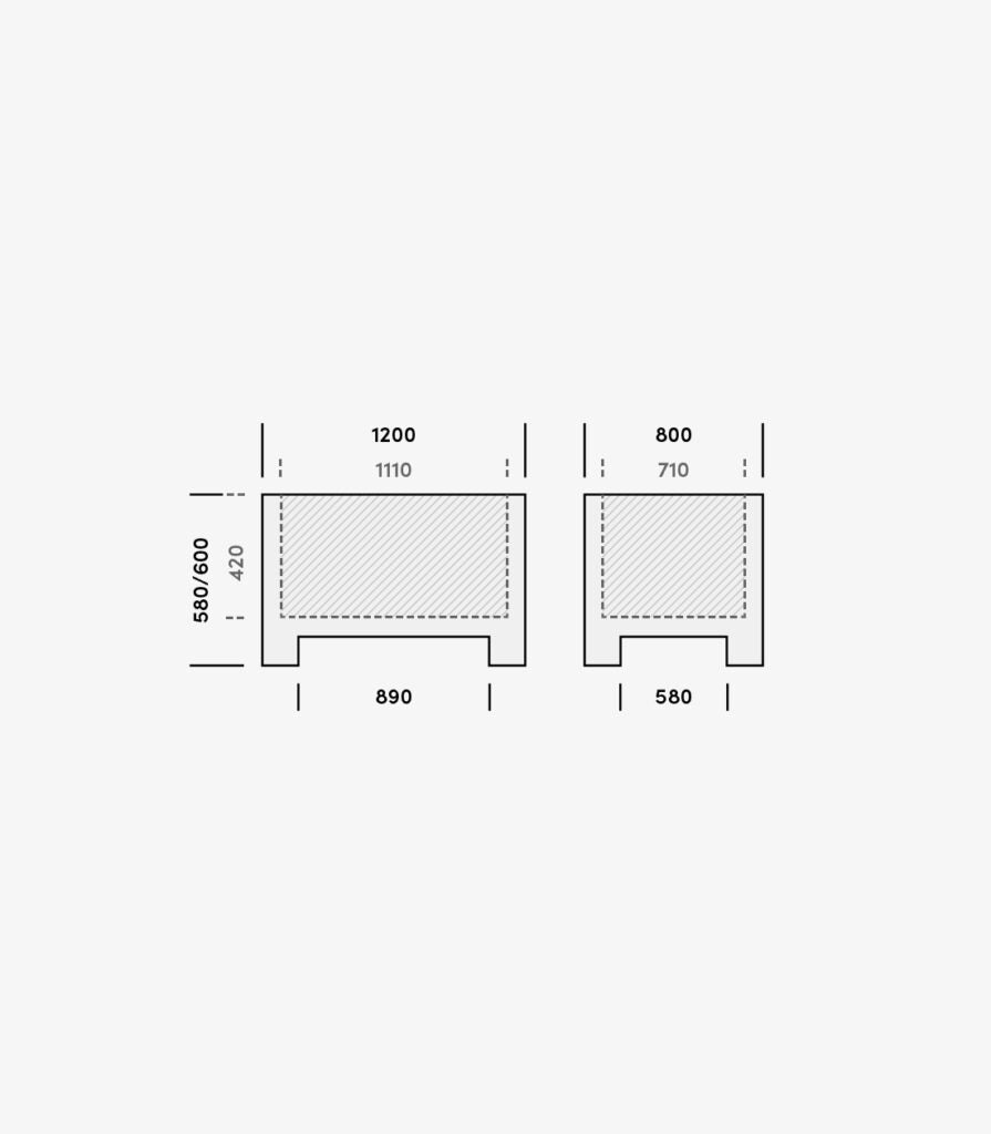 Contenitore Industrialbox modello 1090C - Dim. 1200x800x580 mm