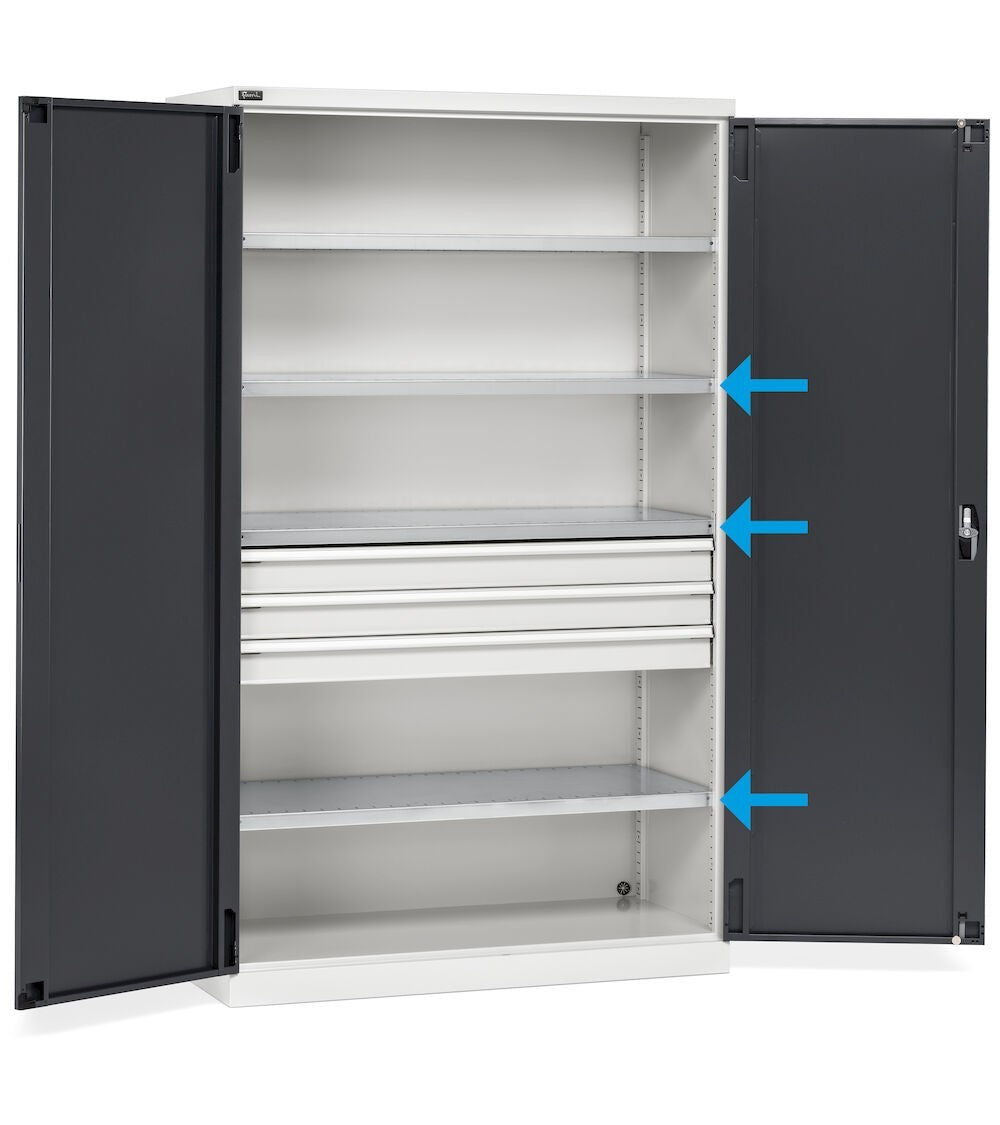Kit 3 slotted shelves for performance wardrobes - dim. mm L=1165 D=500 A=35