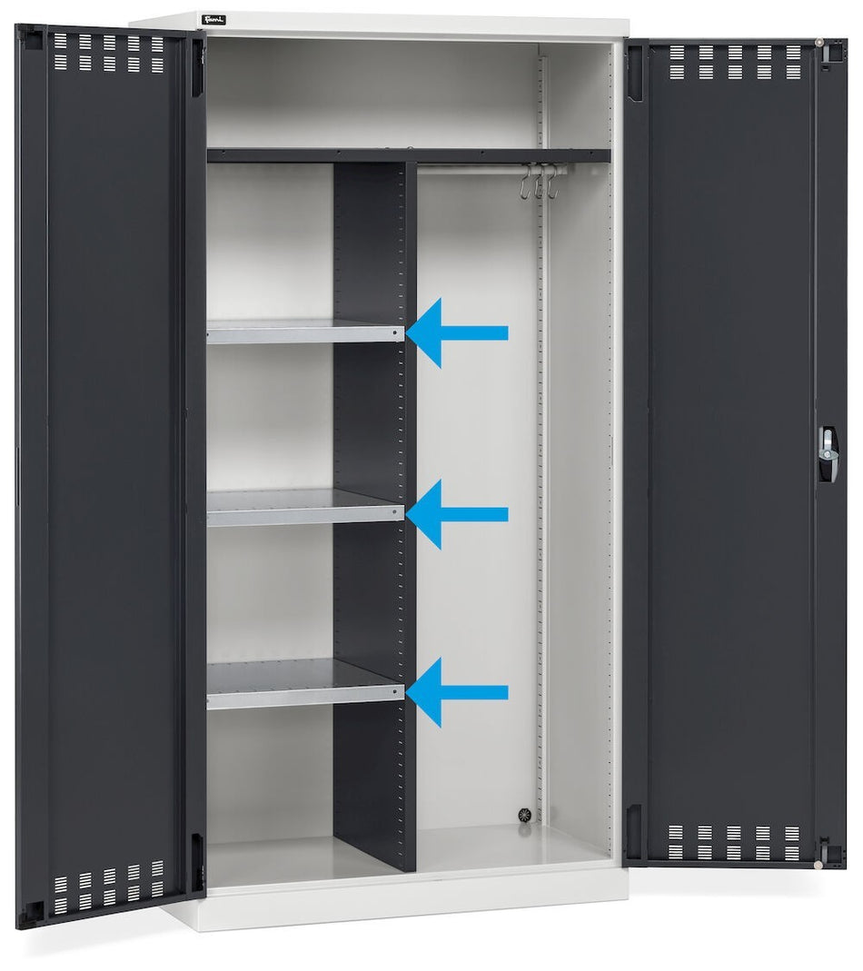 Kit 3 piani fessurati per armadi perform - dim. mm L=484 P=500 A=35