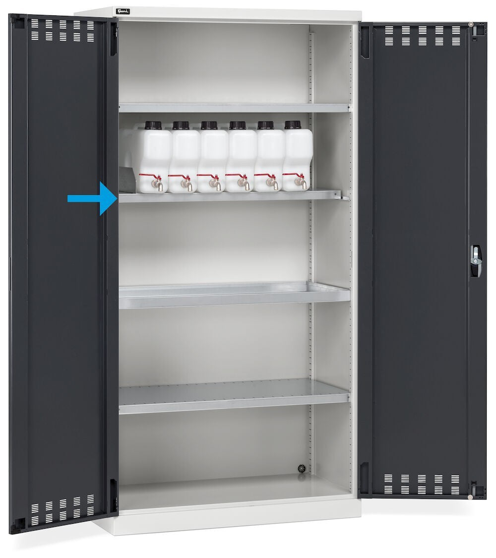 Slotted shelf kit with 2 dividers and 6 tanks for performance cabinets - dim. mm L=995 D=495 A=315