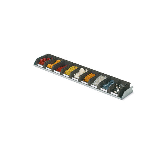 Fixed QUICK shelf with 9 COMPAT containers – Dim. 974x150 mm