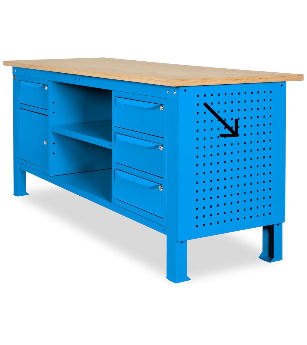 Perforierte Seitenwand für Arbeits- und BR-Bänke