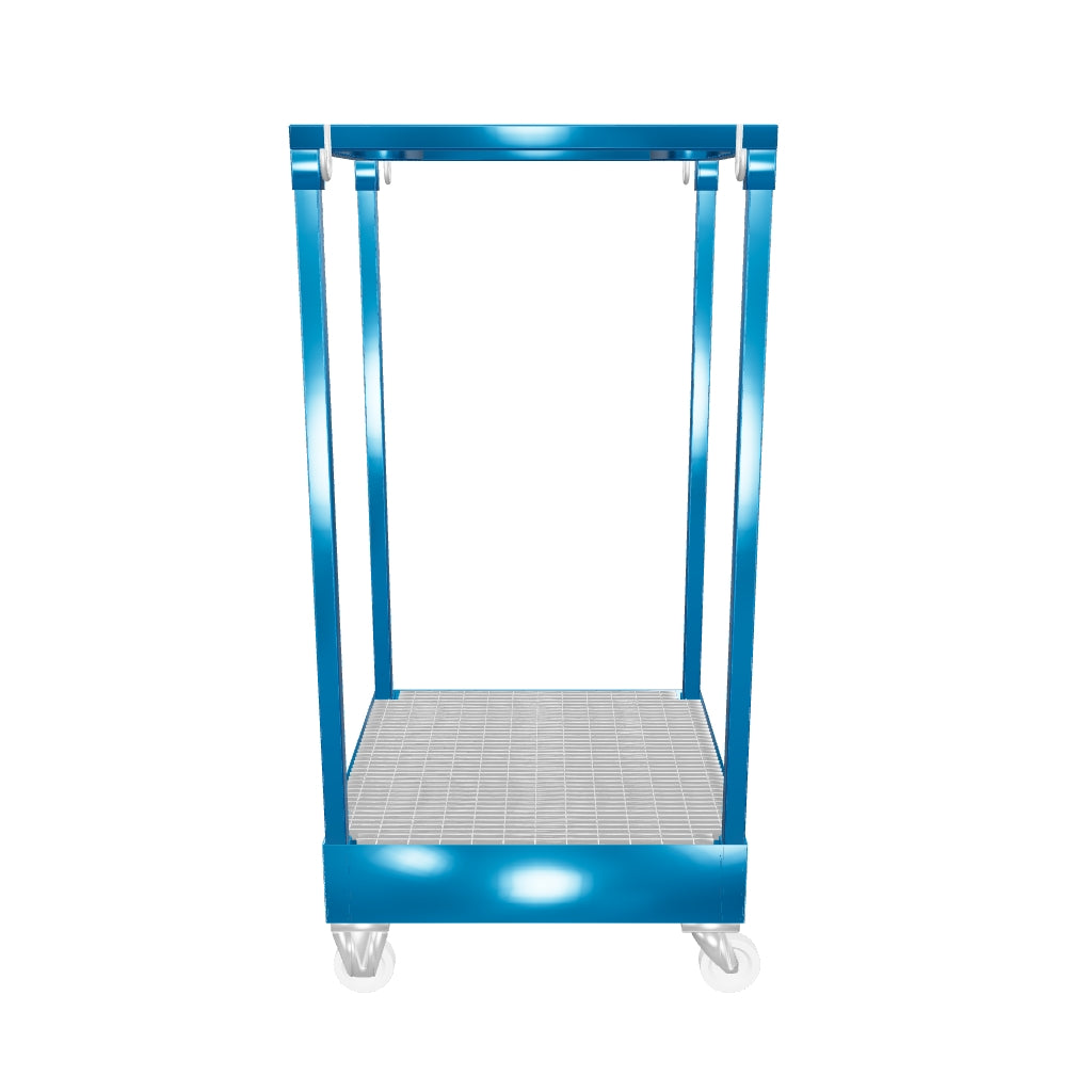 BIG BAG container with collection tray on wheels