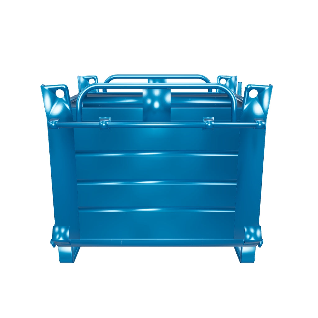 Contenitore in lamiera a fondello doppio apribile, capacità 520 Lt e portata 2000kg - Zincato