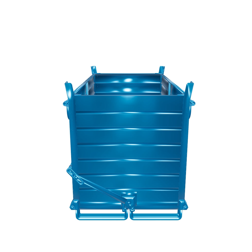 Sheet metal container with double opening bottom, capacity 2000 Lt and load capacity 2000 kg - RAL 5010