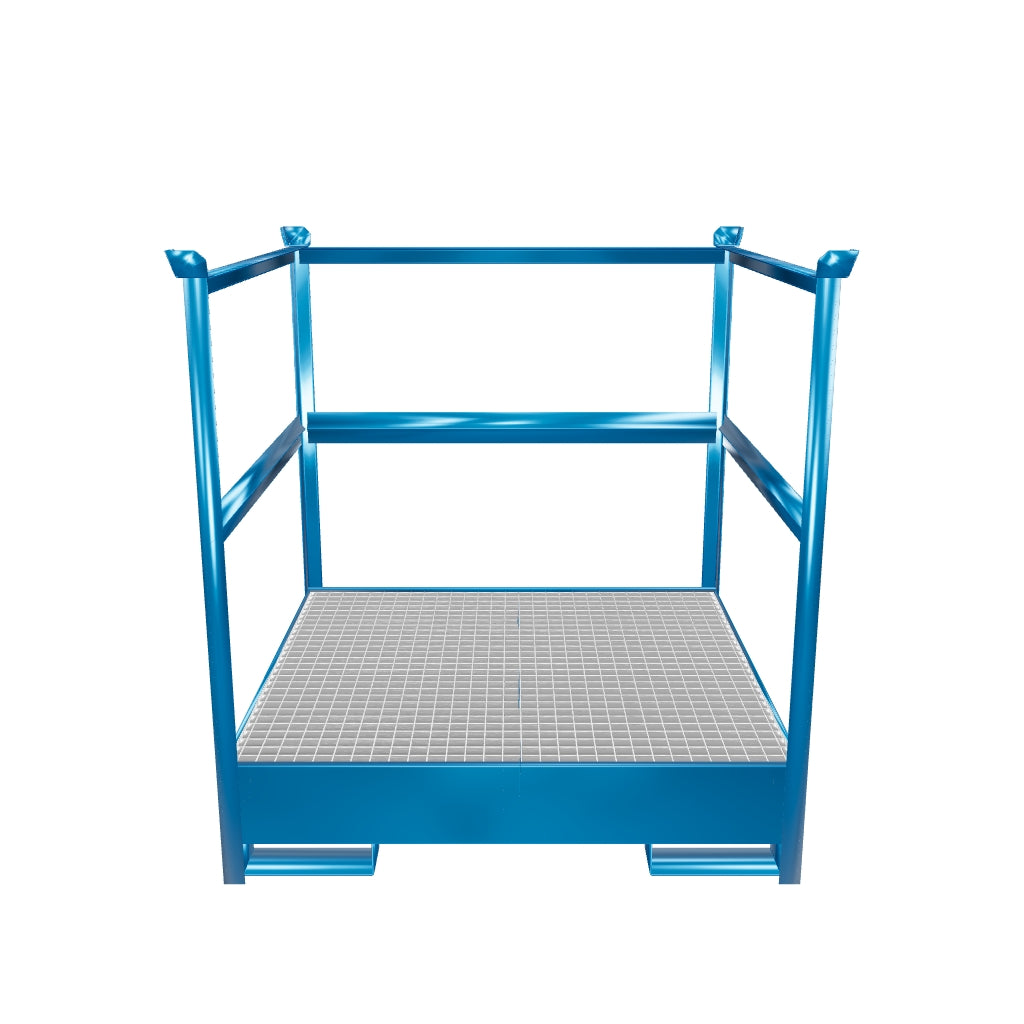 Stackable metal collection tray for 4 200 liter drums