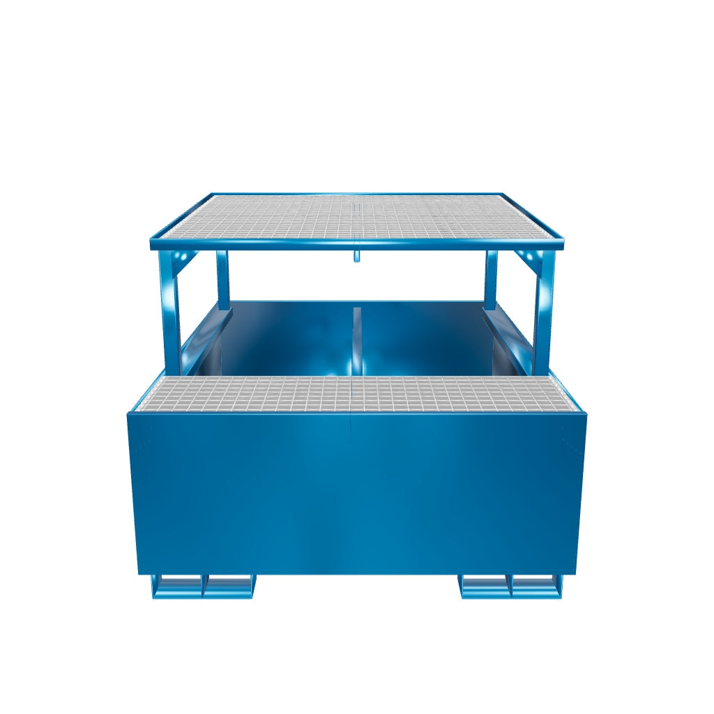 Vasca inclinata di raccolta in metallo per 1 cisternetta da 1000 LT IBC