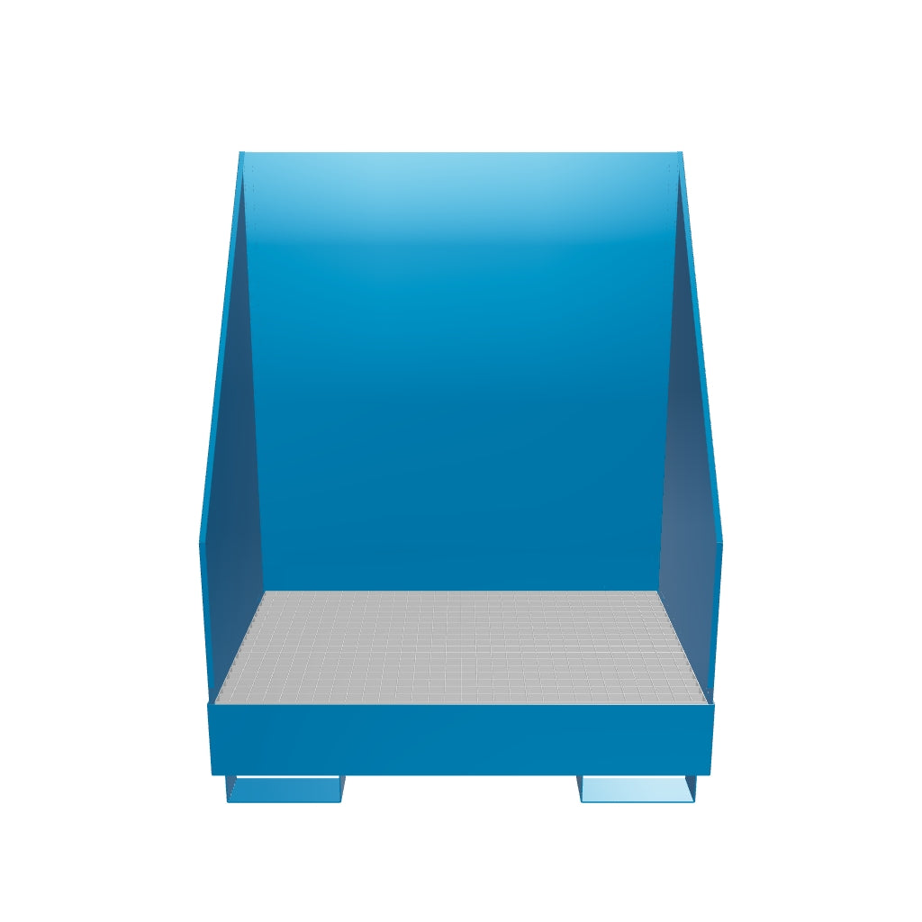 Sammelbehälter mit Spritzschutzwänden für 2 200-Liter-Fässer