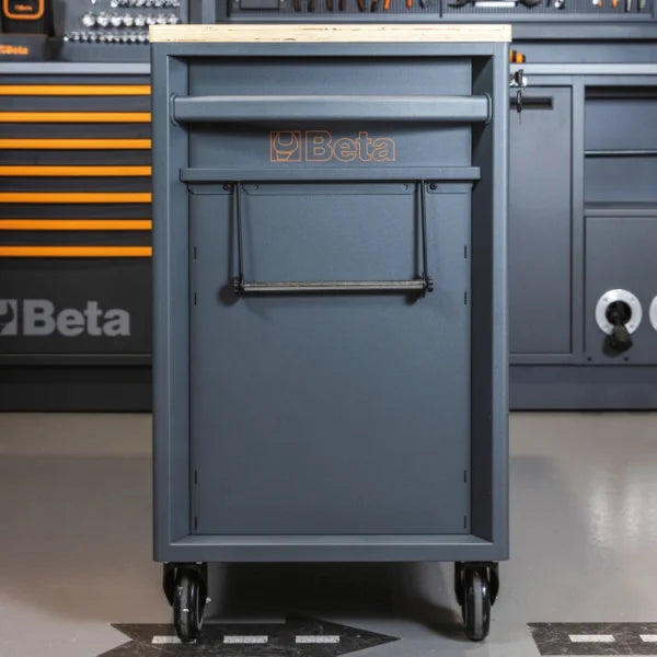 Cassettiera mobile 7 cassetti con piano di lavoro in legno e sistema antiribaltamento, modello lungo - RSC24AXLP/7