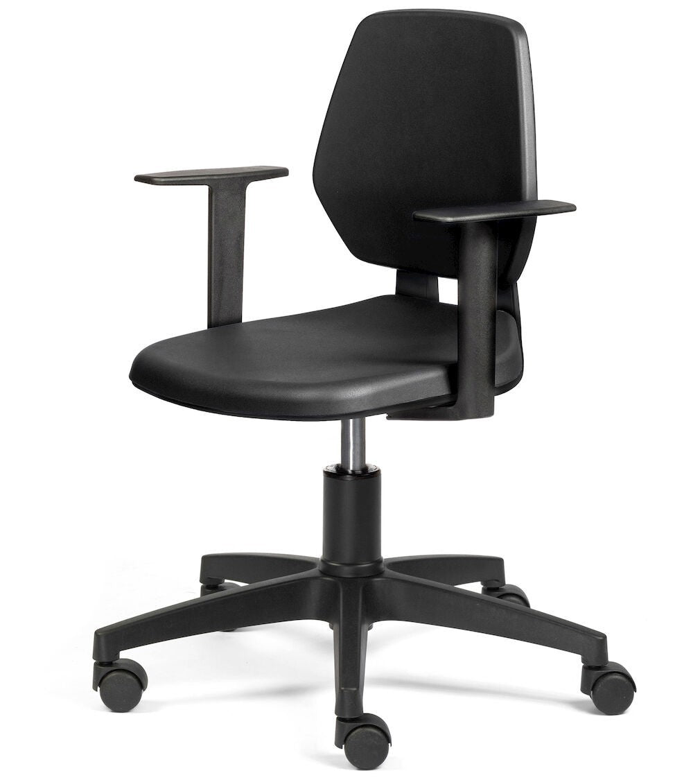 Polyurethan-Stuhl mit Rädern - Maße mm L=630 T=630 A=980