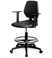 Polyurethane chair with wheels and footrest - dim. mm L=630 D=630 A=1125