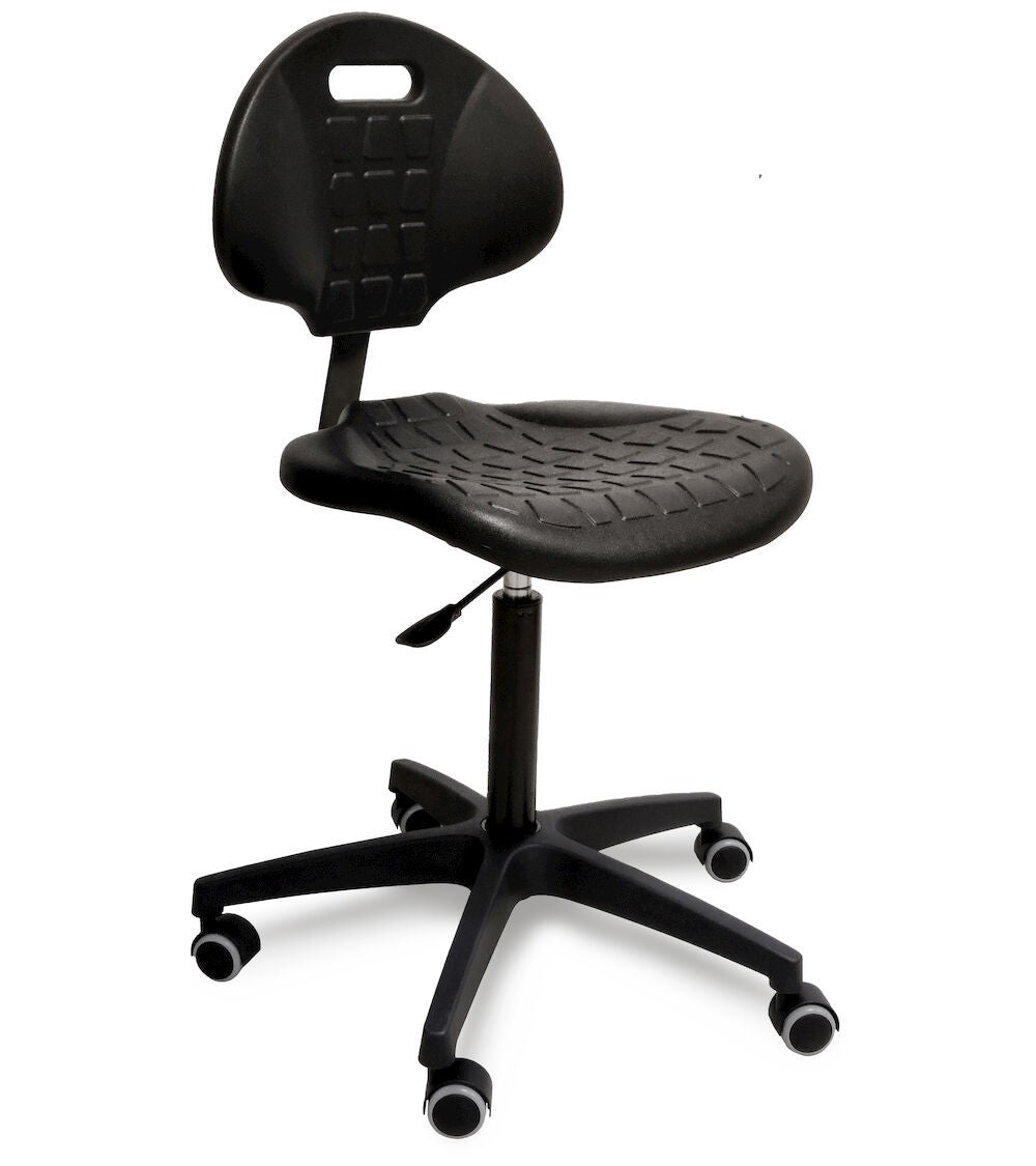 Polyurethan-Stuhl mit Rädern - Maße mm L=630 T=630 A=1140