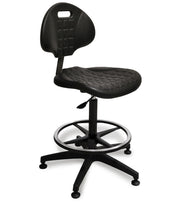 Polyurethane chair with feet and footrest - dim. mm L=630 D=630 A=1250