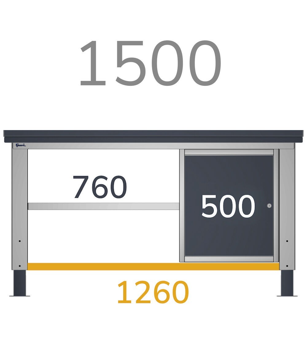 Half-top for benches, 1260x300x35 mm