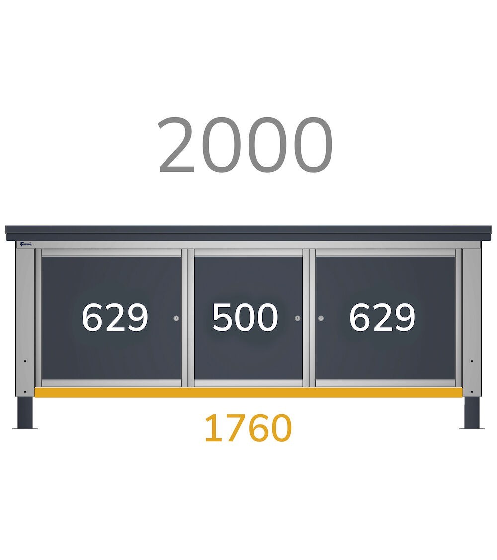 Half-top for benches, 1760x300x35 mm
