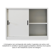 Sopralzo con porte a reti metalliche per armadio - 1/2 ripiani mobili - bordi arrotondati