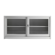 Sopralzo con porte a vetri temperati per armadio - 1/2 ripiani mobili - bordi arrotondati