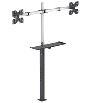 Montante verticale con porta tastiera e braccio doppio monitor - dim. mm L=1474 P=328 A=1859