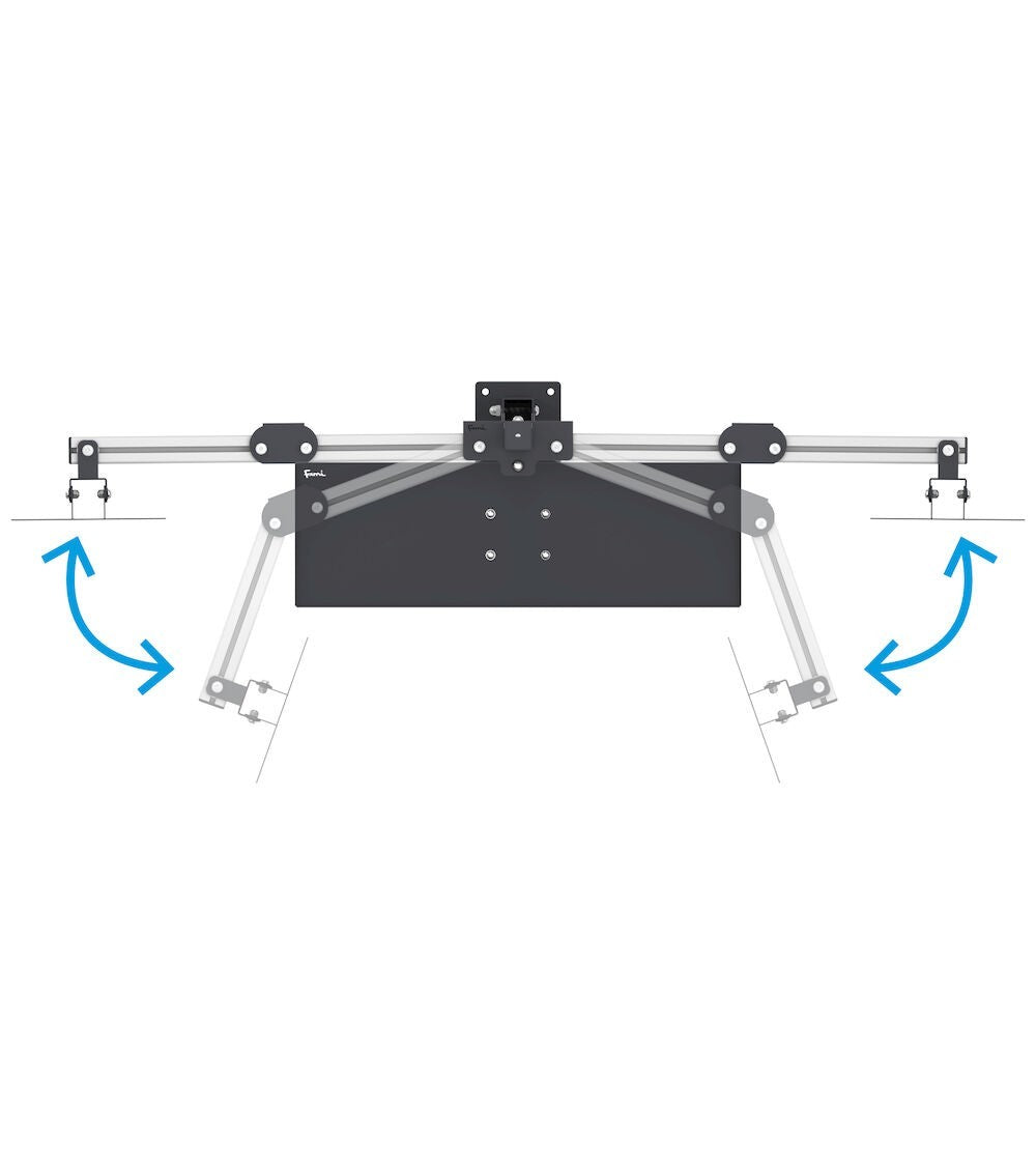 Montante verticale con porta tastiera e braccio doppio monitor - dim. mm L=1474 P=328 A=1859