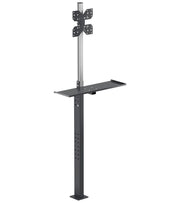 Vertikalständer mit Tastaturhalter und Monitorhalterplatte - Maße mm L=649 T=328 H=1859