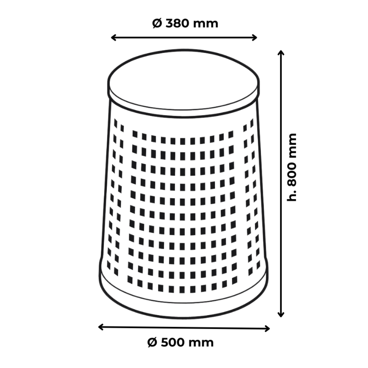 Perchoir porte-sac avec couvercle intégré et porte-sac - 110 Lt