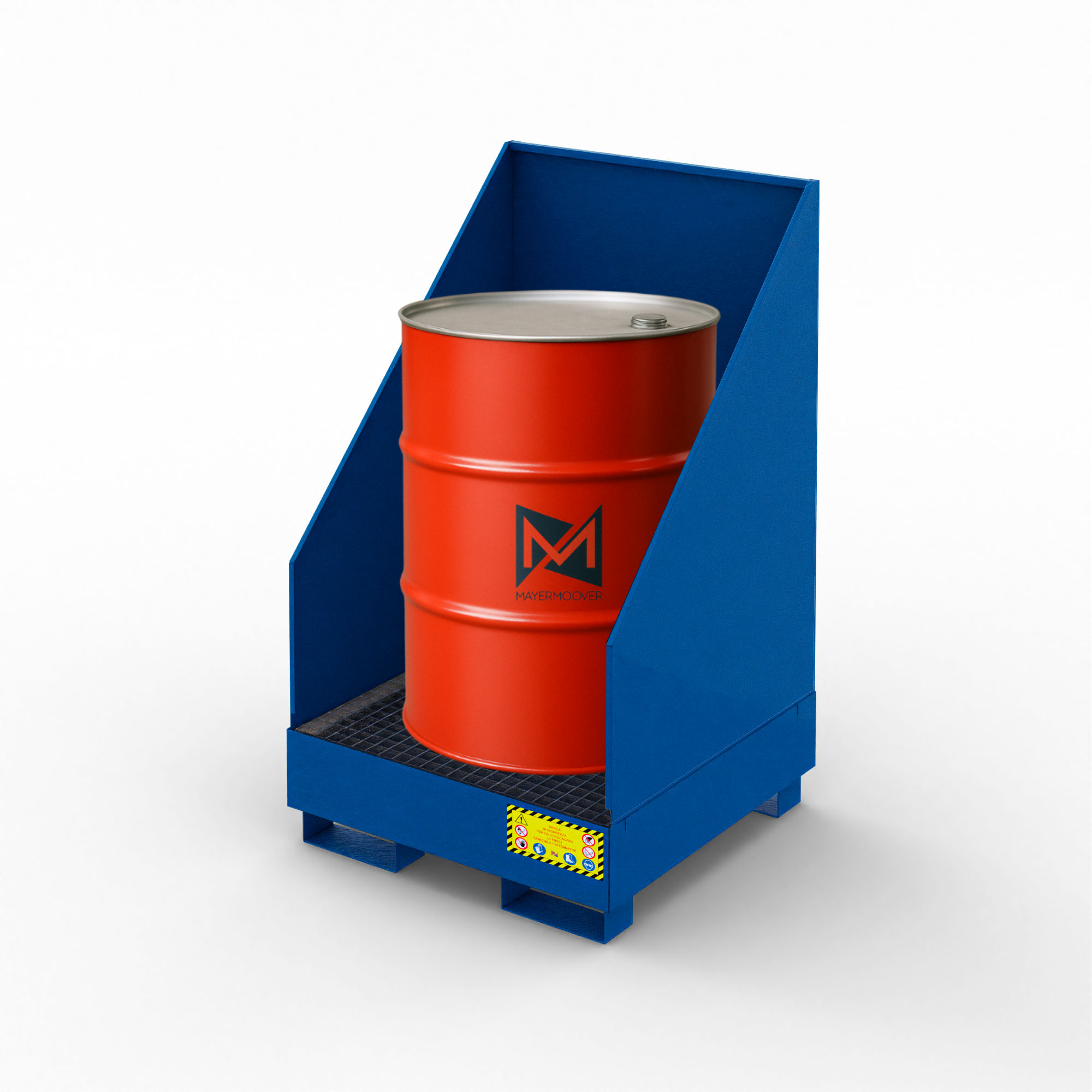 Vasca di raccolta con pareti paraspruzzi per 1 fusto da 200 LT