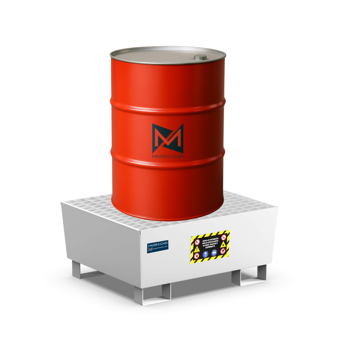 Bac de rétention conique pour fût de 1 200 litres - Galvanisé