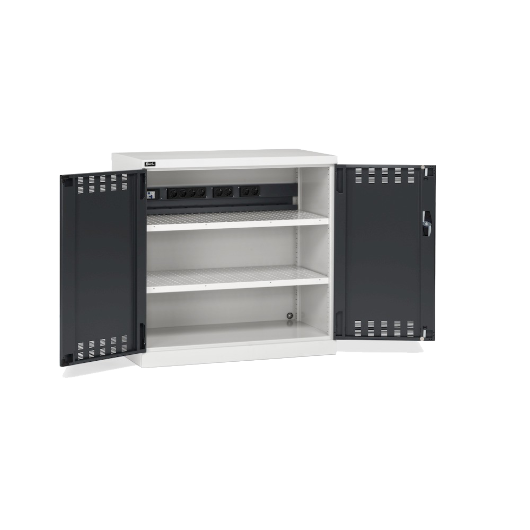 PERFOM120, Armadio con ante a battente fessurate, L1023 x P555 x H1000 mm