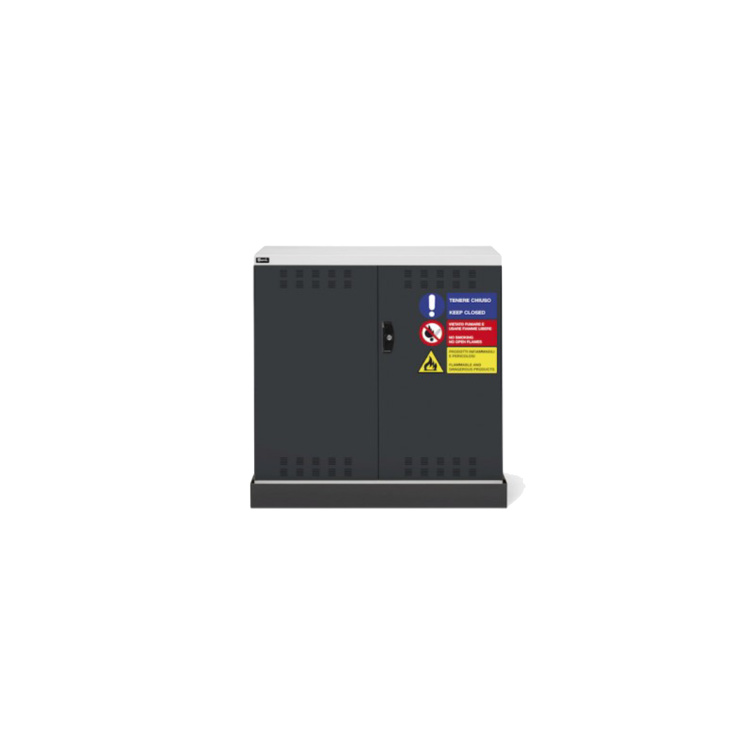 PERFOM120, Armadietto per infiammabili vernici e solventi, 1 piano, 1 vasca esterna, L1023 x P555 x H1000 mm