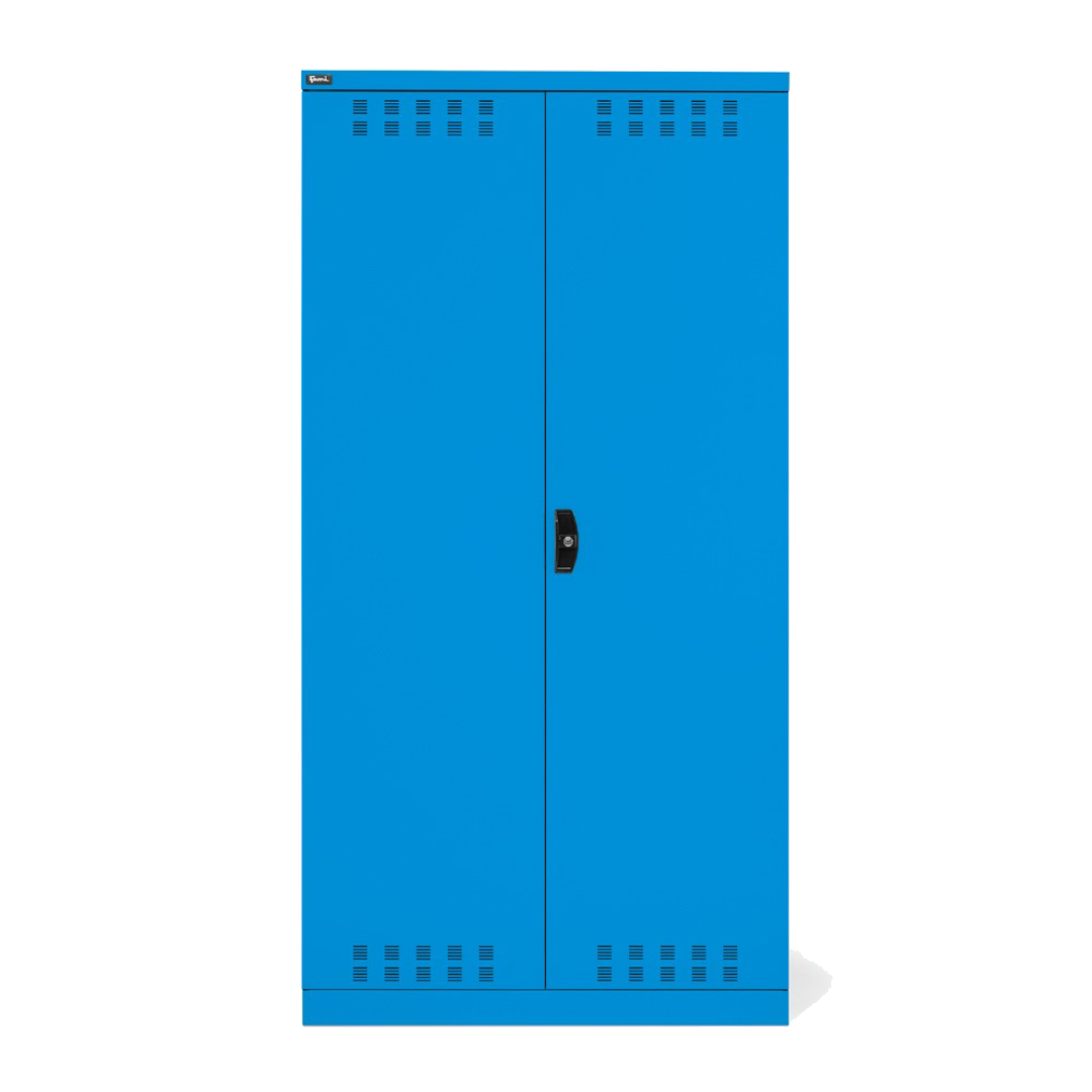 PERFOM14019, Armadio 2 ante a battente fessurate, 3 piani fessurati, 6 taniche, 1 vasca interna, L1023 x P555 x H2000 mm - Mayermoover