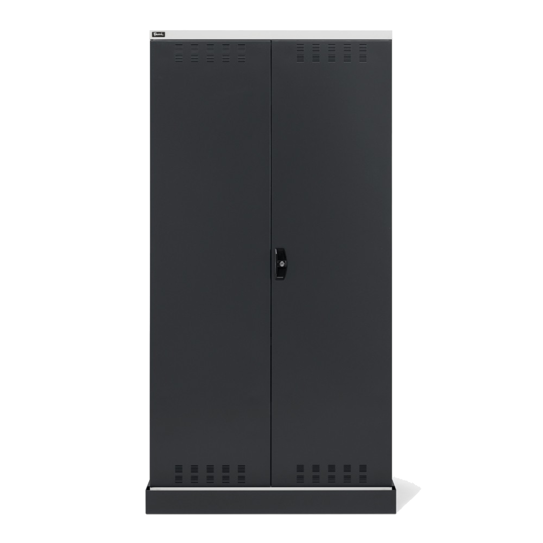 PERFOM140, Armadio 2 ante a battente fessurate, 4 piani, 18 taniche, 1 vasca interna, 1 vasca esterna, L1048 x P600 x H2027 mm