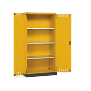 PERFOM140, Armadio 2 ante a battente fessurate, 3 ripiani, 1 vasca stagna esterna, L1048 x P600 x H2027 mm