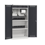 PERFOM140, Armadio caricabatterie con griglia areazione, pannelli forati, accessori, L1023 x P555 x H2000