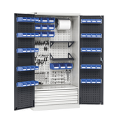 PERFOM140, Armadio porta attrezzi con ante battente e accessori, L1023 x P555 x H2000 mm