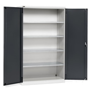 PERFOM170, Armadio con ante a battente e 4 ripiani fessurati, L1193 x P555 x H2000 mm