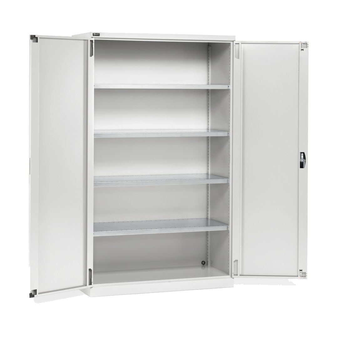 PERFOM170, Armadio con ante a battente e 4 ripiani fessurati, L1193 x P555 x H2000 mm