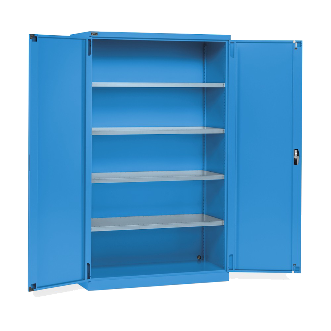 PERFOM170, Armadio con ante a battente e 4 ripiani fessurati, L1193 x P555 x H2000 mm